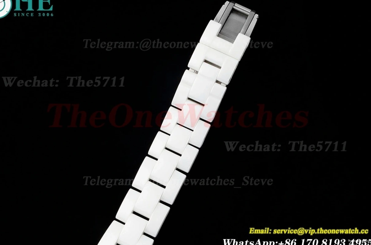 Swiss J12 Cer 33mm Ceramic Dia Dial White Quartz XF Ladies 0514